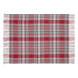 VHC Brands Christmas Decorations for Living Room Couch Sofa Bedding Gregor Plaid Woven Throw 50x60