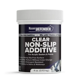 MasonryDefender Paint Additive Fine Grit 300595 - Non Slip, Clear, Floor Grip for Acrylic Sealers - 4 oz.