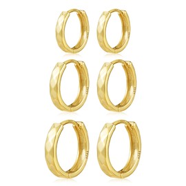 KISSPAT Gold Silver Hoop Earrings Set for Women, Sterling Silver 925 Small Gold Hoop Earrings, Hypoallergenic Lightweight Cartilage Hoop Earrings Gold for Multiple Ear Holes, Sterling Silver, No