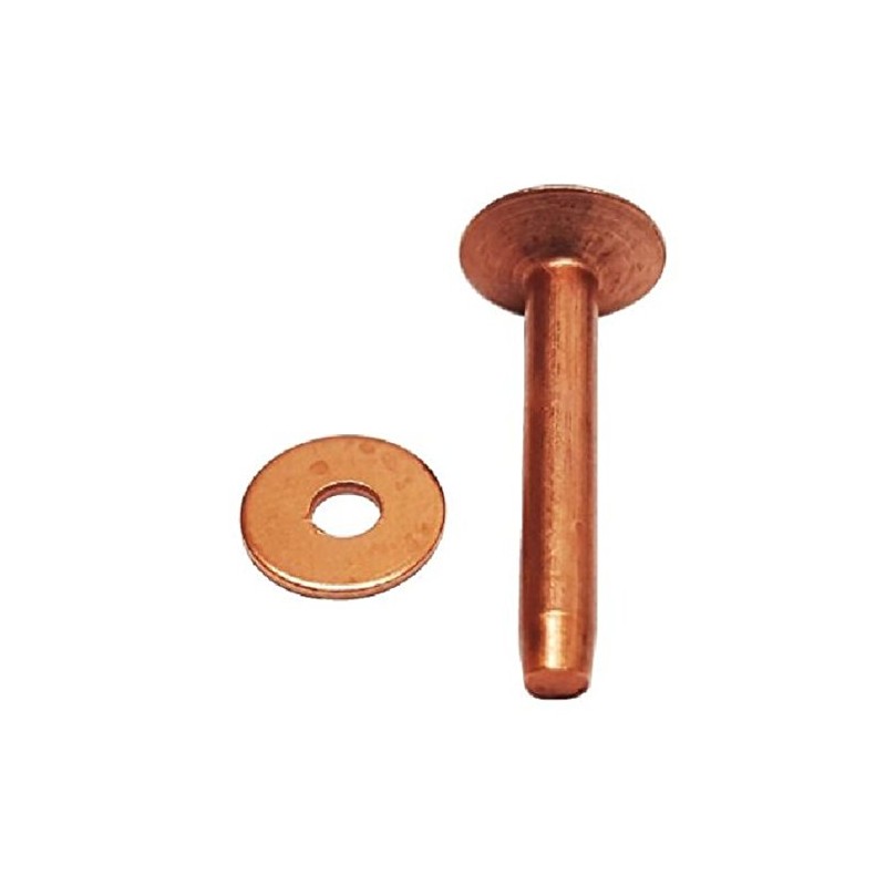 10 Pack Set of 1" Solid Copper Rivets W/Burrs