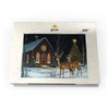 MyPuzzle Deer at Snowy Church with Christmas Tree - Premium