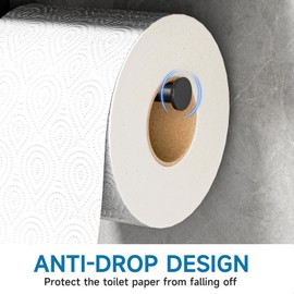 Toilet Paper Holder with Shelf Wall Mount, Adhesive Double Toilet Paper Roll Holders with Wipes Storage, Metal Tissue Roll Holder Dispenser for Bathroom and RV, Black