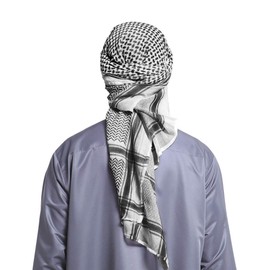 55''x55'' Men's Arab Scarf Shemagh Headscarf Classic Arabic Scarves Breathable Arabian Keffiyeh Scarf Headwrap Large Shawl Turban Bandana Soft Head Scarf Muslim Hijab Desert Kerchief Headwear