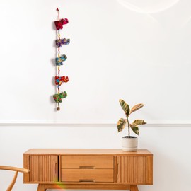 Traditional Handmade Colorful Elephant Decorative Door Hangings Vibrant Latkan Home Décor for Home Office Hotel and Gifting (Elephant)