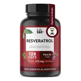 Resveratrol 120 Cápsulas Suplemento Alimenticio Antioxidante  Life 360