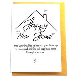 Happy New Home - Funny New House Congratulations and Housewarming Card with Irish Blessing, Welcome New Homeowner, Home Sweet Home