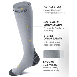 CAMBIVO 2 Paia Calze Compressione Graduata Donna e Uomo, Calze a Compressione 20-30mmHg, Gambaletto Compression Socks Elastiche per Circolazione Gambe, Sport, Trail Running, Viaggio Aereo