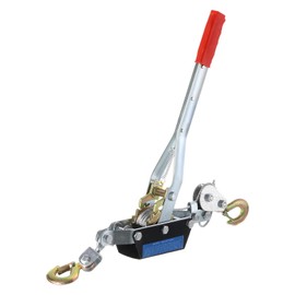 MECCANIXITY Come Along Winch,2 Ton Winch,Hand Cable Puller with 2 Hooks 1m/3.28FT Hand Power Cable Puller for Landscaping, Construction, Farm Work,Tight Line, Lifting, Freight Red