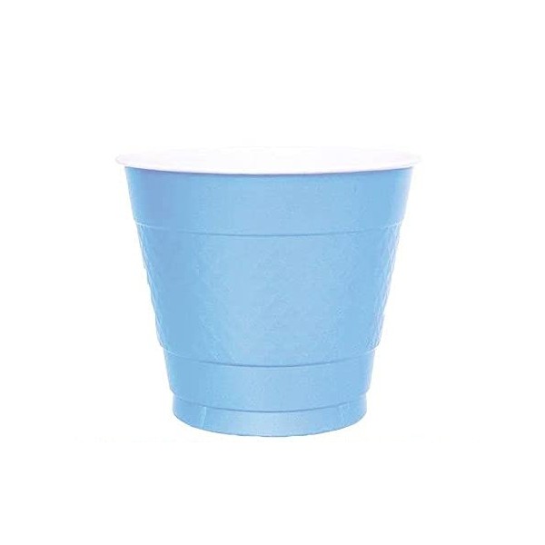TigerChef 9 Ounce Light Blue 50 Pack Easy Grip Plastic Party Cups Solid Color Disposable 9 Oz Plastic Cups BPA Free