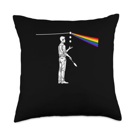 Funny Physics Science Spectral Juggler Rainbow Lights Throw Pillow