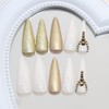 Gold Press on Nails Gold Glitter Fake Nails with Rhinestone
