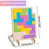 Wooden Daily Calendar Puzzle, 365 Days Challenges, Desk Block Calendar,