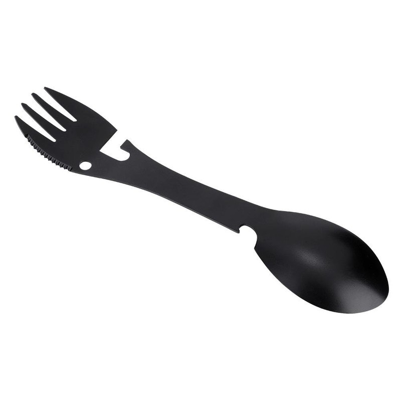 Tenedor de cuchara para acampar, cuchillo multifunción portátil 5 en