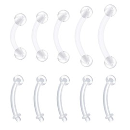 Longita Clear Belly Button Rings Plastic Belly Button Rings Plastic Belly Rings for Sports Surgery