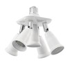 ledscom.de E27 Socket, 5-Way Splitter Adapter, White, E27, Adapter, Lamp