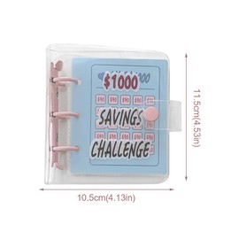 Challenge Binder Book Savings Challenge Binder Cash Binder Mini Money Saving Wallet Budget Binder Cash Saving Organizer for Kids (Pink)