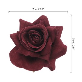 MECCANIXITY 12 Pcs Rose Flower Hair Clips 3 Inch Flower Hair Pins Flower Brooch for Women Hair Accessories Dark Red
