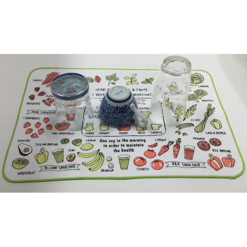 Made in Japan, Microfiber Water Absorption Drying Mat, Set of