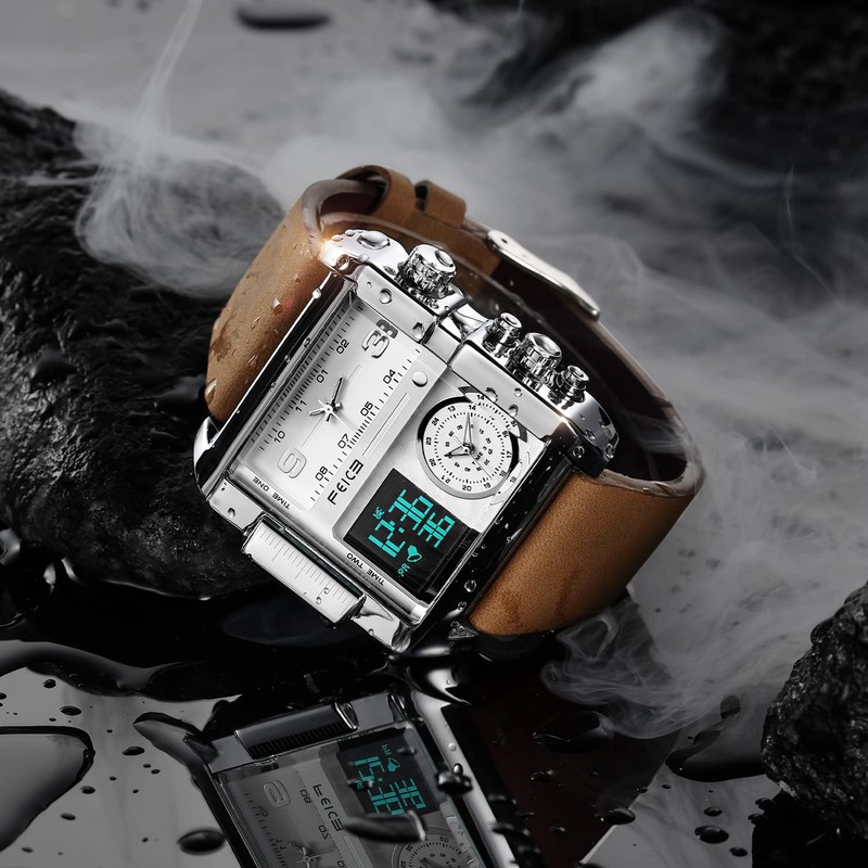 FEICE Wathes for Men Digital LED Analog Quartz Wristwatch Business