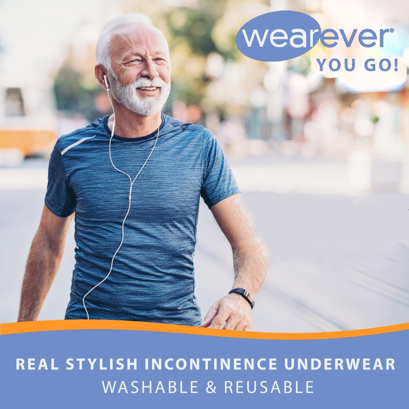 Wearever Men’s Incontinence H-Fly Boxer Brief for Bladder Control with