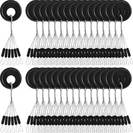 Outus 1200 Pieces Fishing Rubber Bobber Beads Stopper 6 in 1 Black Float Sinker Stops (Small, Column Shape)