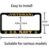 2 PCS for U.S. Navy License Plate Frames,Black Aluminum Retired