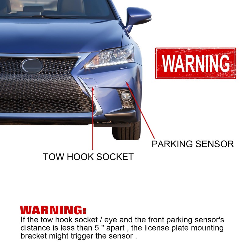 x xotic tech Front Bumper Tow Hook License Plate Mounting