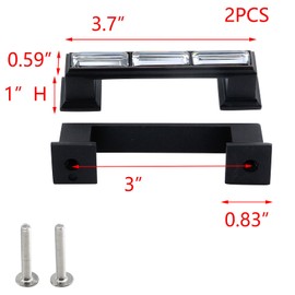 T Tulead Crystal Pull Handles Cabinet Drawer Handles 3-Inch Hole to Hole,Dresser Handle Pulls Modern Furniture Knobs Pack of 2 with Screws