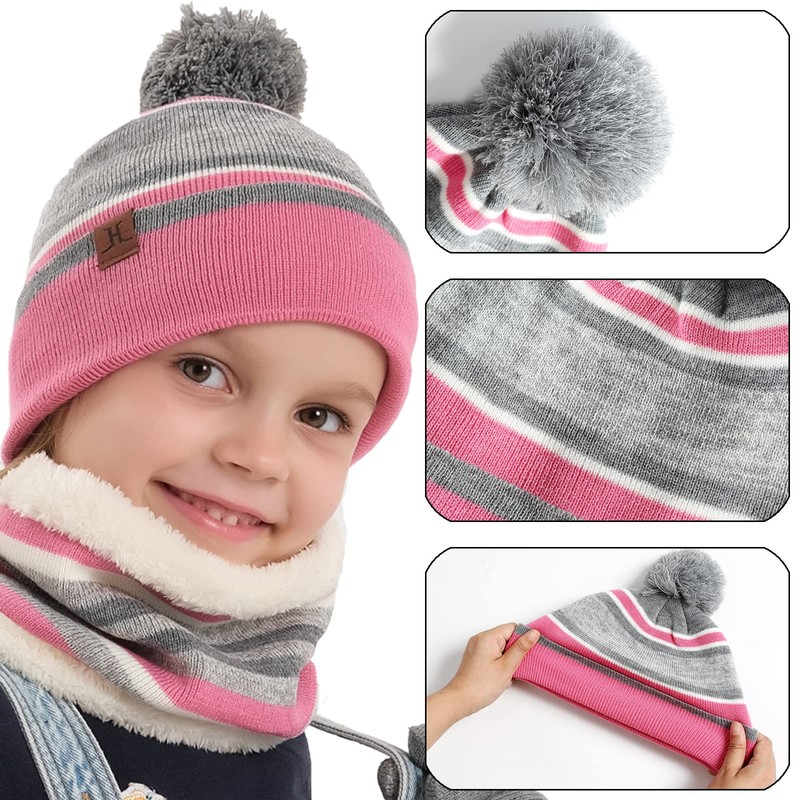 Neusky Hat, Scarf and Gloves Set of 3, Children's Pink