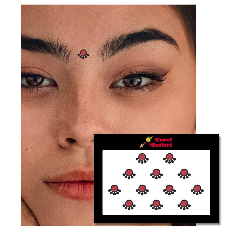 Comet Busters Traditional Maroon Face Jewels Bindi Stickers Indian Bindi