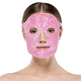 ACWOO Ice Mask Face, Ice Eye Mask Reduce Face Swelling, Dark Circles, Gel Beads Hot Heat Cold Compress Pack, Face Spa for Pressure, Headaches, Skin Care (Rose)
