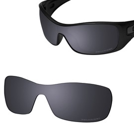 Saucer Premium Replacement Lenses for Oakley Antix Sunglasses, High Definition - Shield Black Polarised