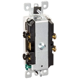 Leviton Decora Combination Switch 20A 120277V Single Pole White Thermoplastic