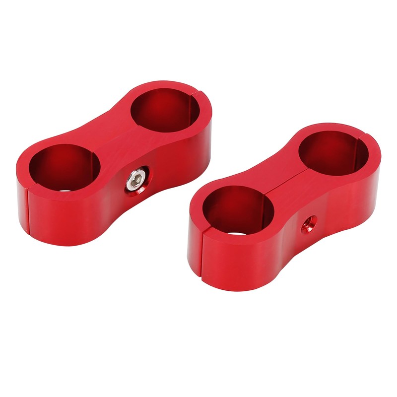 X AUTOHAUX 4pcs Red AN6 14mm Hose Separator Clamp Adapter