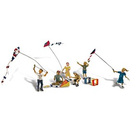 Woodland Scenics Windy Day Play (6 Figures Flying Kites) HO Scale