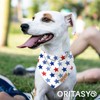 Oritasy Checkered 4th of July Dog Bandanas, 2-Pack Triangle Reversible