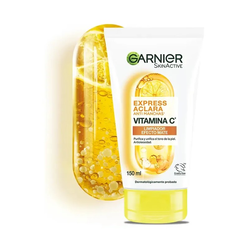 Garnier Skin Active Limpiador Facial Express Aclara Antimanchas con Vitamina