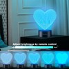 HooJtny I Love You Heart Bedside Lamp 3D Illusion Night