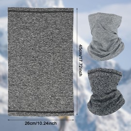 SKHAOVS Pack of 2 Unisex Neck Warmers, Multifunctional Scarf, Wind-Resistant Neck Warmer, Ultra Soft Elastic Bandana, Face Mask, Dark Grey and Light Grey, Winter Loop Scarf for Cycling, Jogging (Pack