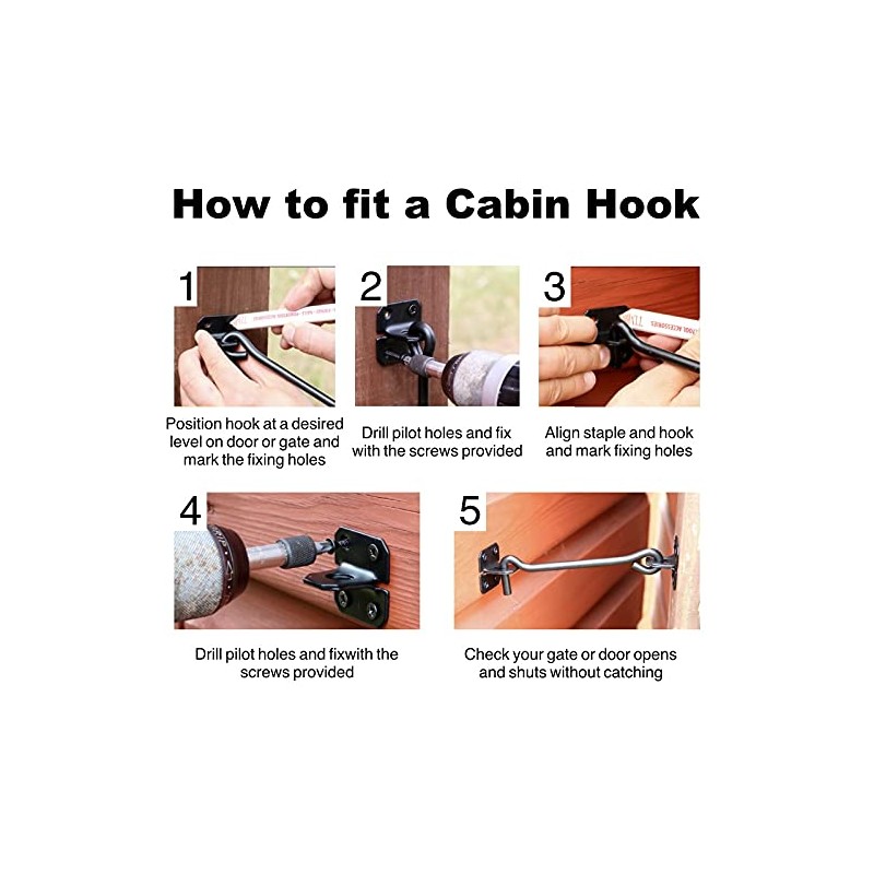 Cabin Hook and Eye Galvanised Cast Iron Heavy Duty 250mm