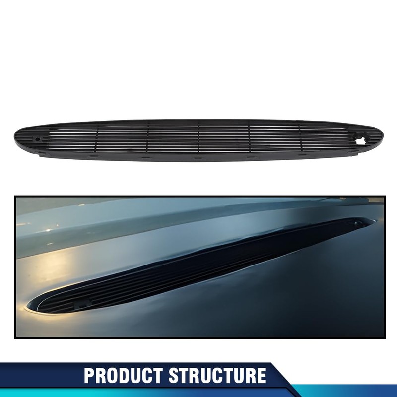 PIT66 Front Black Upper Defrost Grill Grille Vent Compatible with
