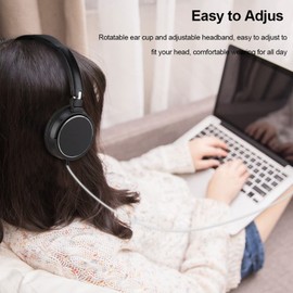 Wired Headset, Foldable Stereo HiFi Music Headphone with Adjustable Headband, Compatible for Smartphones Tablets