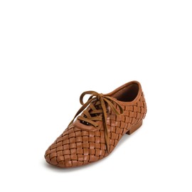 JW PEI Women's Kayla Weave Strap Flat Shoes - Brown