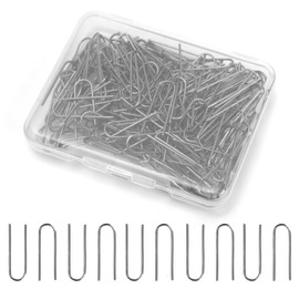 Nichrome U Hooks Pins,100pcs U Hooks Wire Jump Rings,High Temperature Nichrome Wire Rings,U-Shaped Hanger Hook with Storage Box,for DIY Pendant,Christmas Clay Ornaments Making