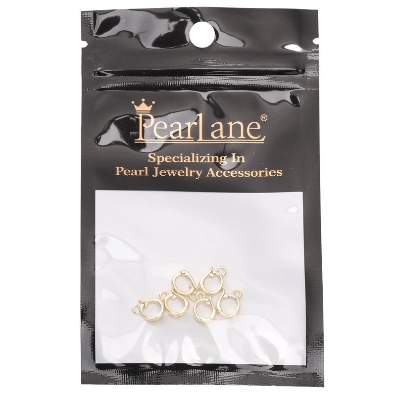 18K Gold Plated Pearl Removable Clasps 7x10mm Hole Ring Size