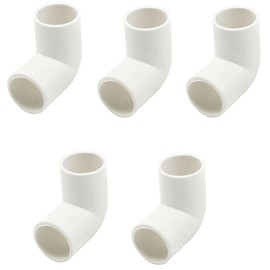 TOP-VIGOR 5pcs 20mm Slip 90 Degree PVC Pipe Fitting Elbow Coupling Connector Water Pipe Connector for PVC Pipe Corner Joint, White