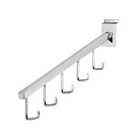 Chrome 5-J-Hook Waterfall for Slatwall - Pack of 10