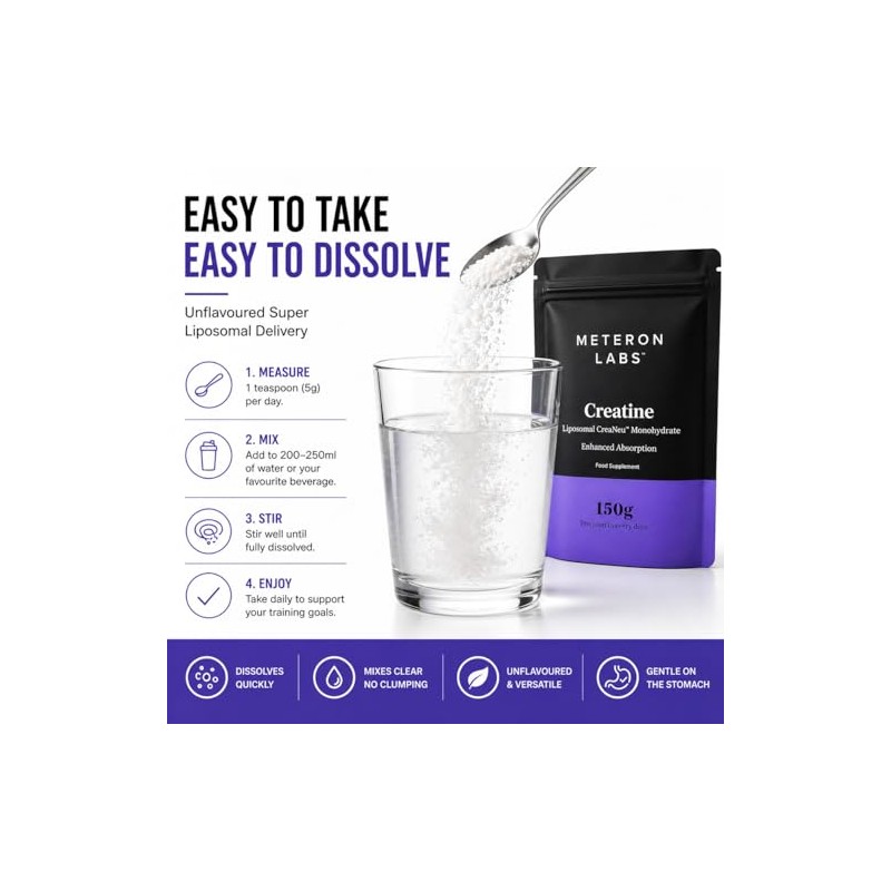 Liposomal Creatine Monohydrate Powder | Micronised Creatine Monohydrate | 5g
