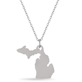 Stone Armory Michigan Jewelry for Women - Stainless Steel Michigan Pendant Necklace - Hypoallergenic and Adjustable 16-20in - Michigan Souvenirs and Gifts