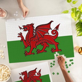 Lantern Press 1000 Piece Jigsaw Puzzle, Wales Country Flag, Letterpress